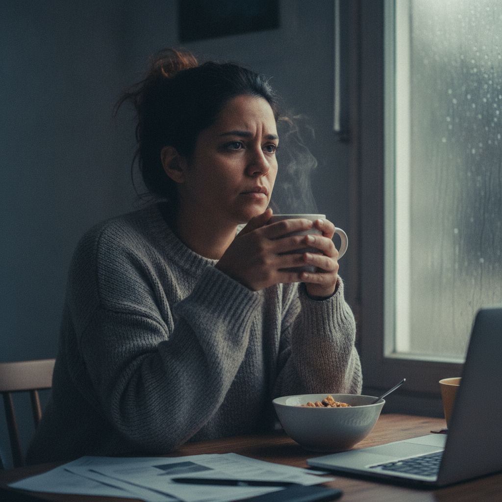 Antes — con estrés y cortisol alto